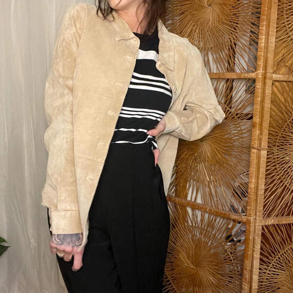 Vintage Isaac Mizrahi 100% Suede leather jacket